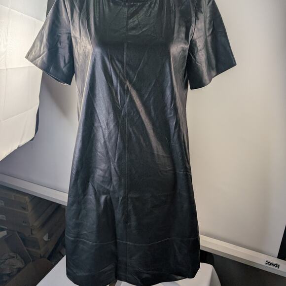 Women's DKNY Faux-Leather Shift Dress Size 4 - Picture 1 of 7